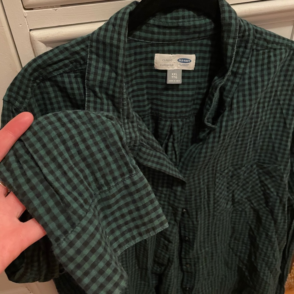 Oversized Green & Black Flannel
